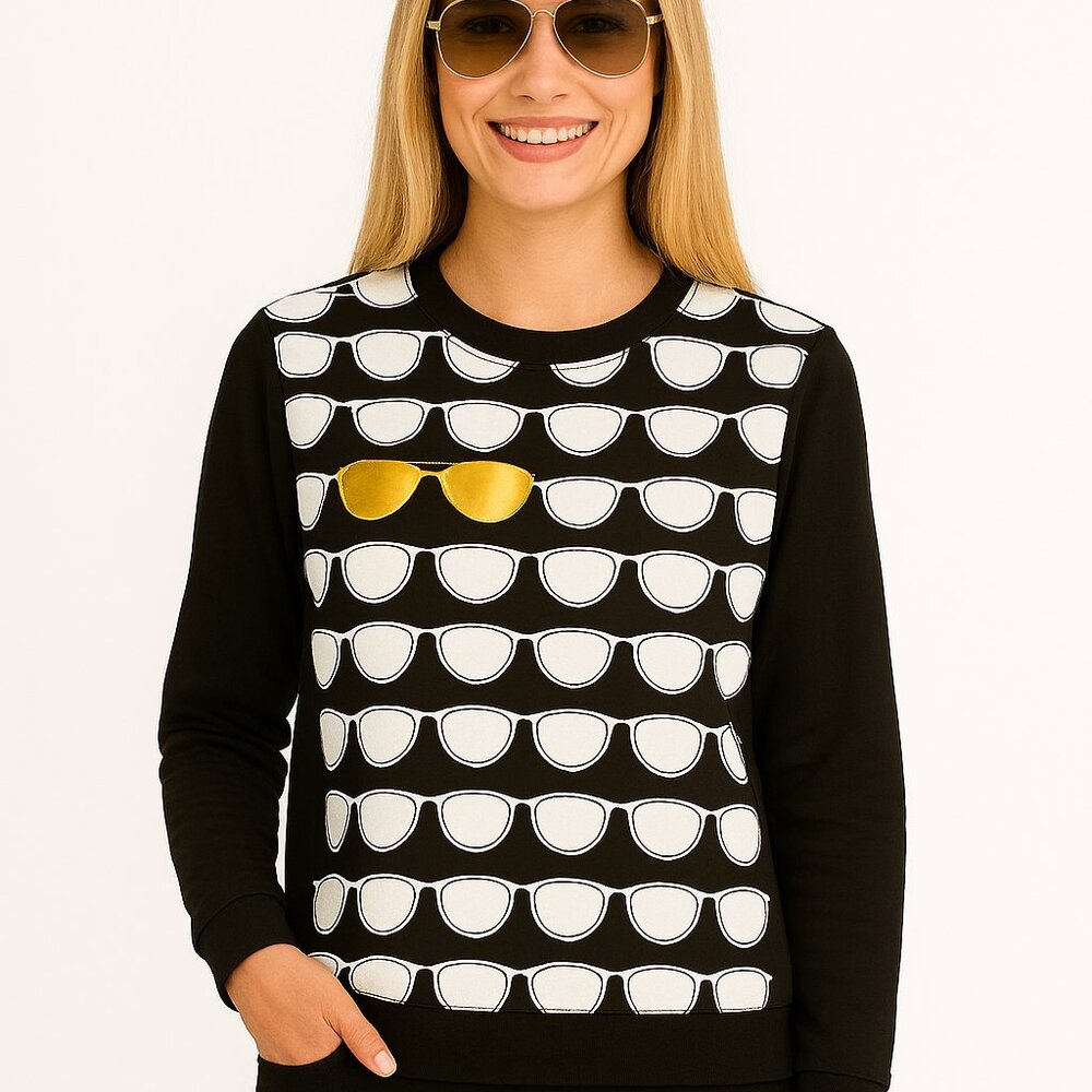 Karl Lagerfeld Sunglasses Print Top – Iconic Style with a Playful Twist Size S